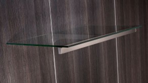 T-bracket for glass shelf