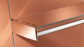 Bracket for clothes rail / glass shelf combination